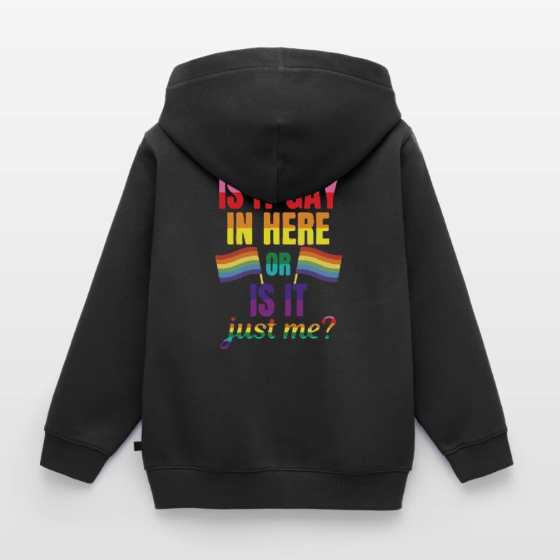 Ist Es Hier Schwul Oder Nur Ich? Kinder Premium Organic Zip Hoodie