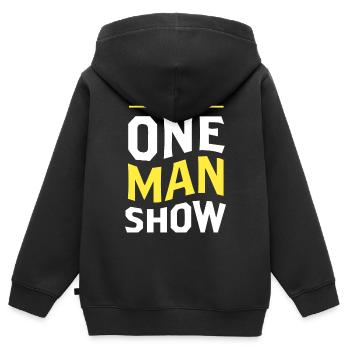Je suis un one man show - Sweat Premium à capuche zippé enfant bio - noir - Dos - AI Model Kid Male (0cm)