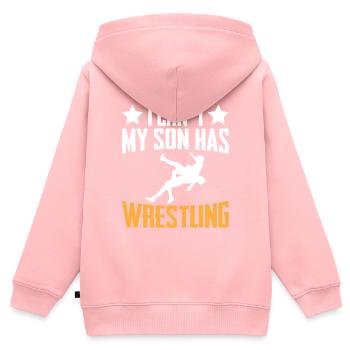 Ich Kann Nicht Mein Sohn Hat Wrestling - Kinder Premium Organic Zip Hoodie - Rosa - Hinten - AI Model Kid Female (0cm)