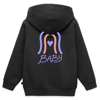 Bébé - Sweat Premium à capuche zippé enfant bio - noir - Dos - AI Model Kid Male (0cm)