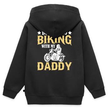 Geboren Zum Motorrad Fahren Mit Meinem Vater - Kinder Premium Organic Zip Hoodie - Schwarz - Hinten - AI Model Kid Male (0cm)
