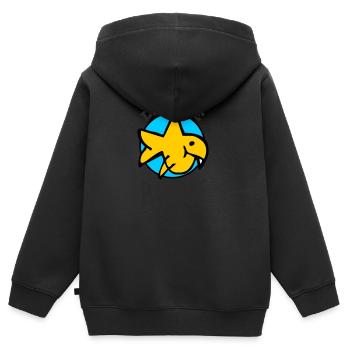La fronde est un petit méchant - Sweat Premium à capuche zippé enfant bio - noir - Dos - AI Model Kid Male (0cm)