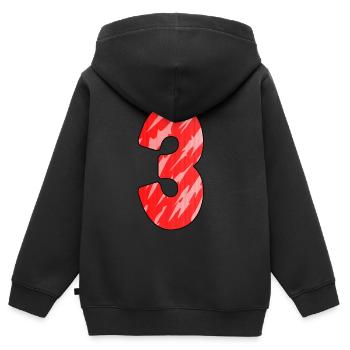 3 - Sweat Premium à capuche zippé enfant bio - noir - Dos - AI Model Kid Male (0cm)