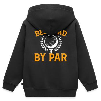 Bester Vater Von Par - Golf - Kinder Premium Organic Zip Hoodie - Schwarz - Hinten - AI Model Kid Male (0cm)