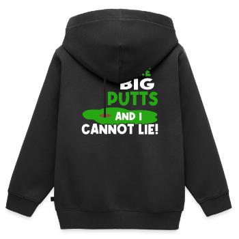 Ich Mag Große Putts Und Ich Kann Nicht Lügen - Kinder Premium Organic Zip Hoodie - Schwarz - Hinten - AI Model Kid Male (0cm)