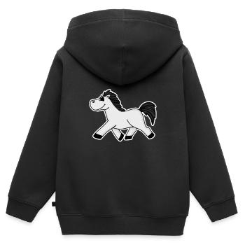 Horse Horses Domestic Horse - Kids Premium Organic Zip-up Hoodie - black - Back - AI Model Kid Male (0cm)
