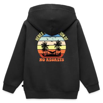Voici des vacances sans regrets - plage - Sweat Premium à capuche zippé enfant bio - noir - Dos - AI Model Kid Male (0cm)