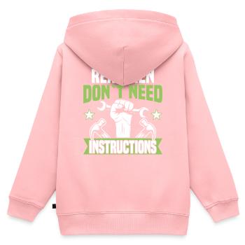 Echte Männer Brauchen Keine Anleitung - Heimwerker - Kinder Premium Organic Zip Hoodie - Rosa - Hinten - AI Model Kid Female (0cm)
