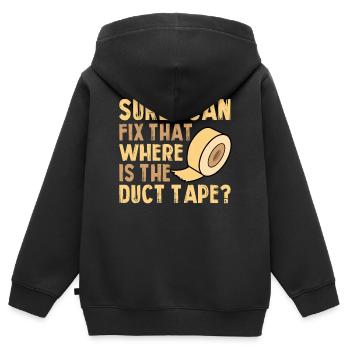 Sicher Kann Ich Das Beheben, Wo Ist Das Klebeband - Kinder Premium Organic Zip Hoodie - Schwarz - Hinten - AI Model Kid Male (0cm)