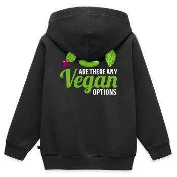 Are there vegan options - Vegan - Kids Premium Organic Zip-up Hoodie - black - Back - AI Model Kid Male (0cm)