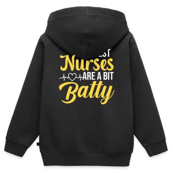 Besten Krankenschwestern Sind Bisschen Bekloppt - Kinder Premium Organic Zip Hoodie - Schwarz - Hinten - AI Model Kid Male (0cm)