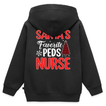 Santa's Lieblingskrankenschwester - Frohes Fest - Kinder Premium Organic Zip Hoodie - Schwarz - Hinten - AI Model Kid Male (0cm)