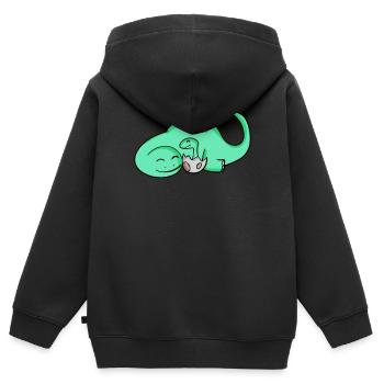 Dinosaur with baby dinosaur - Kids Premium Organic Zip-up Hoodie - black - Back - AI Model Kid Male (0cm)