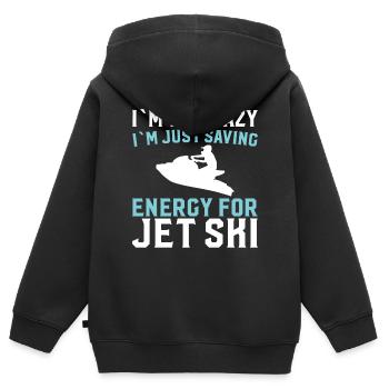 Ich Bin Nicht Faul Ich Speichere Nur Energy - Kinder Premium Organic Zip Hoodie - Schwarz - Hinten - AI Model Kid Male (0cm)