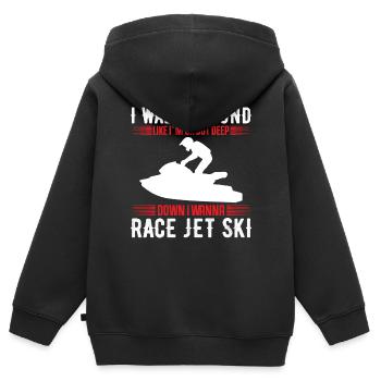Jet Ski Racer Wasser Jet Ski - Kinder Premium Organic Zip Hoodie - Schwarz - Hinten - AI Model Kid Male (0cm)