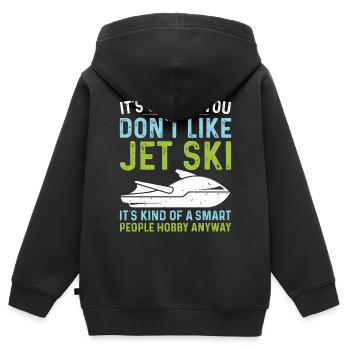 Es Ist In Ordnung Wenn Sie Nicht Jet Ski - Kinder Premium Organic Zip Hoodie - Schwarz - Hinten - AI Model Kid Male (0cm)