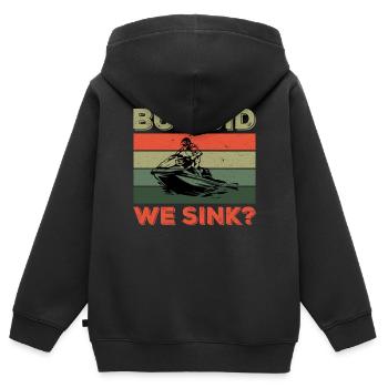 Aber Sinken Wir? - Jet Ski - Kinder Premium Organic Zip Hoodie - Schwarz - Hinten - AI Model Kid Male (0cm)