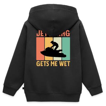 Jet Skifahren Macht Mich Nass - Jet Skifahrer - Kinder Premium Organic Zip Hoodie - Schwarz - Hinten - AI Model Kid Male (0cm)