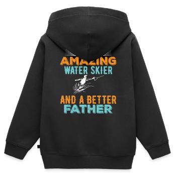 Je suis un excellent skieur nautique - Sweat Premium à capuche zippé enfant bio - noir - Dos - AI Model Kid Male (0cm)