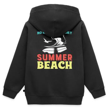 Keine Wellen Keinen Ruhm - Surfen - Kinder Premium Organic Zip Hoodie - Schwarz - Hinten - AI Model Kid Male (0cm)