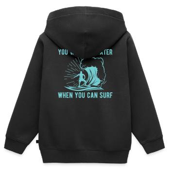 You walk on the water if you can surf - Kids Premium Organic Zip-up Hoodie - black - Back - AI Model Kid Male (0cm)