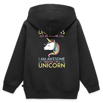 Einhörner Sind Fantastisch Ich Bin Fantastisch - Kinder Premium Organic Zip Hoodie - Schwarz - Hinten - AI Model Kid Male (0cm)