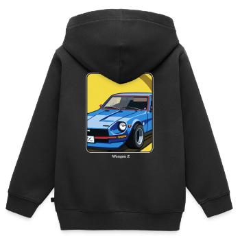 japanisches Auto - der Wangan Z - JDM - Kinder Premium Organic Zip Hoodie - Schwarz - Hinten - AI Model Kid Male (0cm)