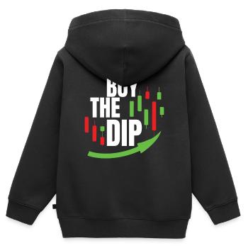 Kaufen Sie Den Dip - Buy The Dip - Kinder Premium Organic Zip Hoodie - Schwarz - Hinten - AI Model Kid Male (0cm)