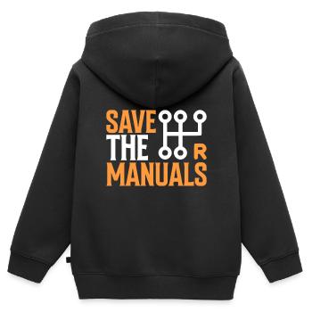 Save The Manuals - Auto - Kinder Premium Organic Zip Hoodie - Schwarz - Hinten - AI Model Kid Male (0cm)
