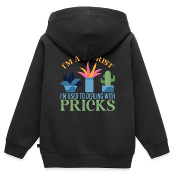 Ich Bin Florist Ich Bin Gewohnt Mit Stichen - Kinder Premium Organic Zip Hoodie - Schwarz - Hinten - AI Model Kid Male (0cm)