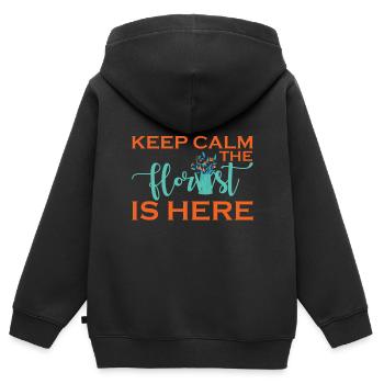 Ruhe Bewahren Der Florist Ist Da - Florist - Kinder Premium Organic Zip Hoodie - Schwarz - Hinten - AI Model Kid Male (0cm)
