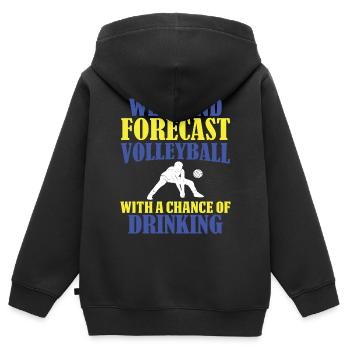 Prédiction du week-end Volleyball avec une chance - Sweat Premium à capuche zippé enfant bio - noir - Dos - AI Model Kid Male (0cm)