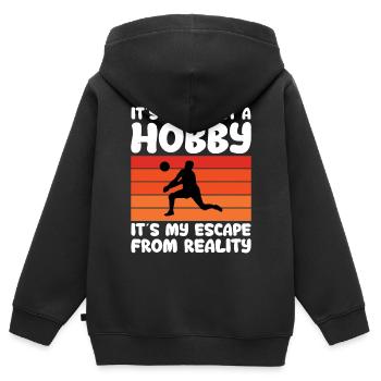 Es Ist Nicht Nur Ein Hobby Es Ist Meine Flucht - Kinder Premium Organic Zip Hoodie - Schwarz - Hinten - AI Model Kid Male (0cm)