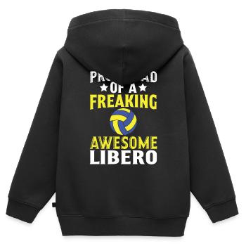 Proud dad of a damn good libero - Kids Premium Organic Zip-up Hoodie - black - Back - AI Model Kid Male (0cm)