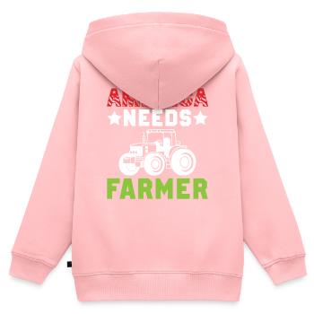 Amerika Braucht Den Farmer - Kinder Premium Organic Zip Hoodie - Rosa - Hinten - AI Model Kid Female (0cm)