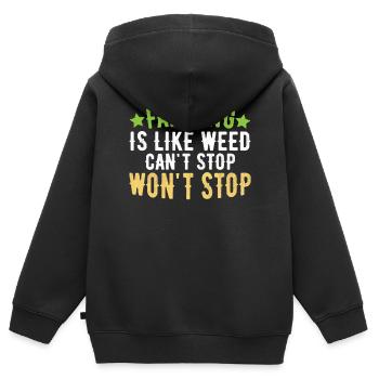 Landwirtschaft Ist Wie Unkraut Kann Nicht Aufhören - Kinder Premium Organic Zip Hoodie - Schwarz - Hinten - AI Model Kid Male (0cm)