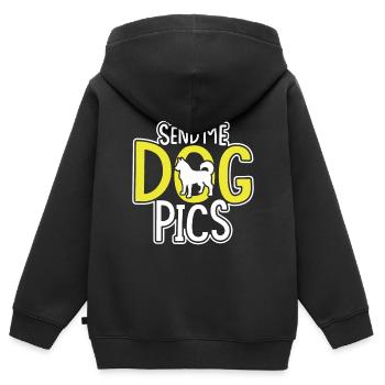 Senden Sie Mir Hundebilder - Kinder Premium Organic Zip Hoodie - Schwarz - Hinten - AI Model Kid Male (0cm)
