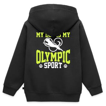 Mein Hund Ist Mein Olympischer Sport - Kinder Premium Organic Zip Hoodie - Schwarz - Hinten - AI Model Kid Male (0cm)