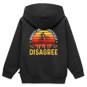 Schwerkraft Und Ich Respektvoll Widersprechen - Kinder Premium Organic Zip Hoodie - Schwarz - Hinten - AI Model Kid Male (0cm)