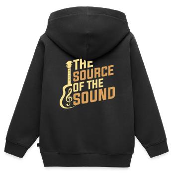 The source of sound - Kids Premium Organic Zip-up Hoodie - black - Back - AI Model Kid Male (0cm)