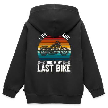 Ich Verspreche Babe Das Es Mein Letztes Bike Ist - Kinder Premium Organic Zip Hoodie - Schwarz - Hinten - AI Model Kid Male (0cm)