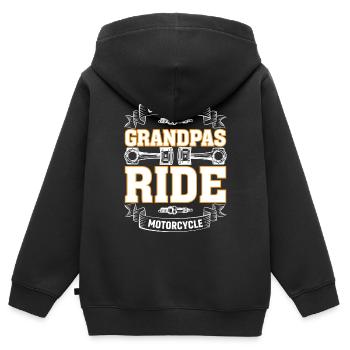 Nur Die Besten Großväter Fahren Motorrad - Kinder Premium Organic Zip Hoodie - Schwarz - Hinten - AI Model Kid Male (0cm)
