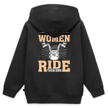 Echte Frauen Reiten Ihr Eigenes Biker - Kinder Premium Organic Zip Hoodie - Schwarz - Hinten - AI Model Kid Male (0cm)