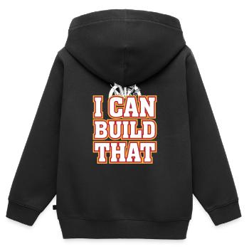 Voici ce que je peux construire - Sweat Premium à capuche zippé enfant bio - noir - Dos - AI Model Kid Male (0cm)