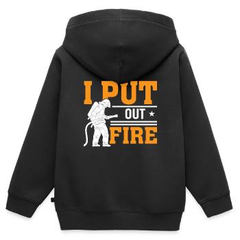 Ich Lösche Das Feuer - Kinder Premium Organic Zip Hoodie - Schwarz - Hinten - AI Model Kid Male (0cm)