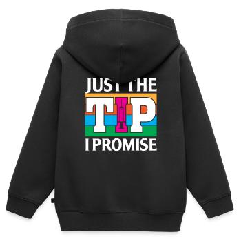 Nur Der Tipp Den Ich Verspreche - Kinder Premium Organic Zip Hoodie - Schwarz - Hinten - AI Model Kid Male (0cm)