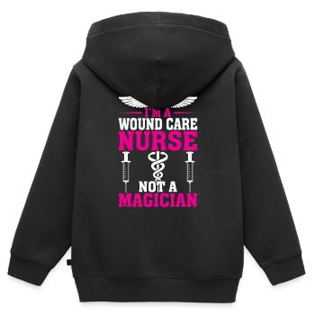 Je suis une infirmière spécialiste des plaies, pas une sorcière - Sweat Premium à capuche zippé enfant bio - noir - Dos - AI Model Kid Male (0cm)