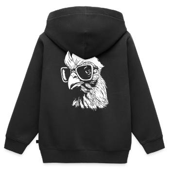 Poulet intelligent - Sweat Premium à capuche zippé enfant bio - noir - Dos - AI Model Kid Male (0cm)
