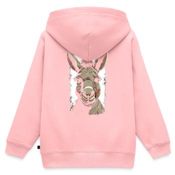 Esel Eselchen Maultier Muli - Kinder Premium Organic Zip Hoodie - Rosa - Hinten - AI Model Kid Female (0cm)