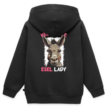 Esel Eselchen Maultier Muli - Kinder Premium Organic Zip Hoodie - Schwarz - Hinten - AI Model Kid Male (0cm)